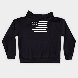 USA Flag in White - American Flag Kids Hoodie